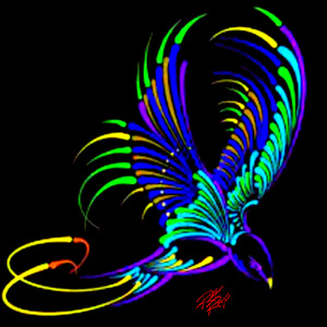 Rainbow Bird in Flight