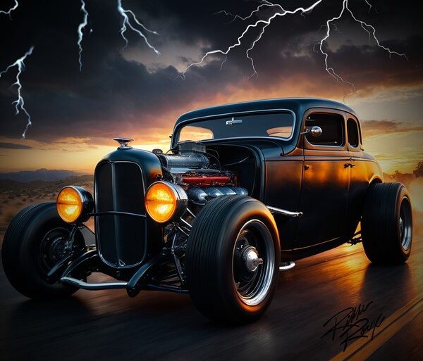  Chasing Shadows: A Rodders Last Ride Print