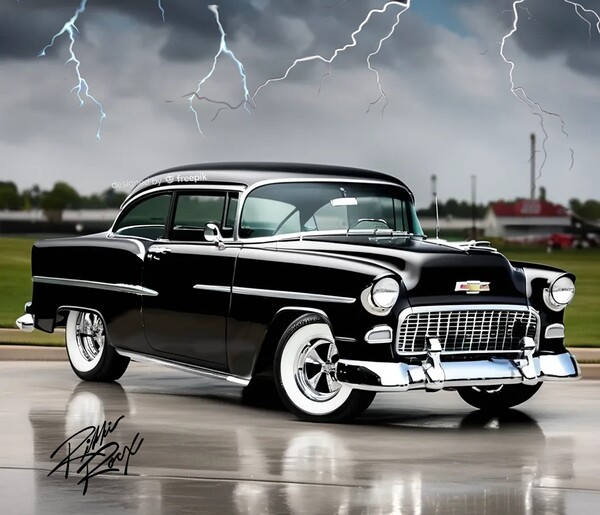 Storm n 55 Chevy by Rikki Rocx Designs