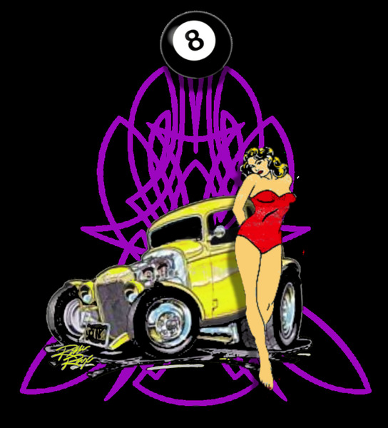 50s  pinstripe & pin-ups Print