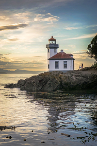 Fall Evening at Lime Kiln Lighthouse San Juan Island