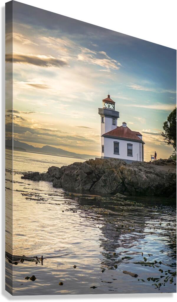 Fall Evening at Lime Kiln Lighthouse San Juan Island Canvas Print