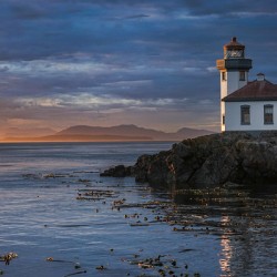 Last Light at Lime Kiln Lighthouse San Juan Island