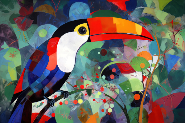 Toucan coloré  -  Colourful Toucan by ia toucan ai