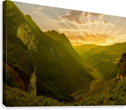 Dramatic Sunset in Dong Van Canvas Print