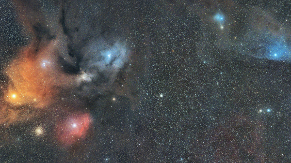 Rho Ophiuchi to the Blue Horsehead Nebula  by George Hoffman