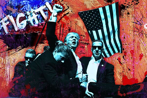 Donald Trump attempted assassination painting 2024 Dramatic Rescue: A Moment in History 1 Print
