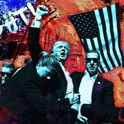 Donald Trump attempted assassination painting 2024 Dramatic Rescue: A Moment in History 1