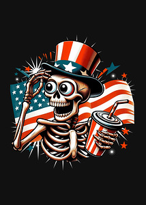 Funny Skeleton Drinking