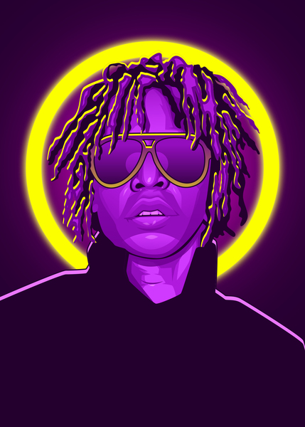 Chief Keef Neon Rapper by Colorize Studio