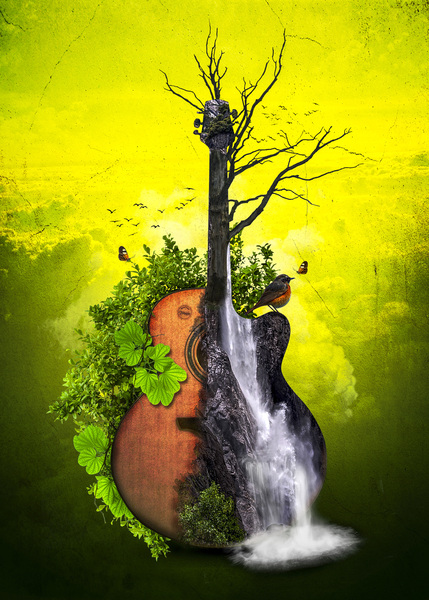 Nature Guitar by Colorize Studio