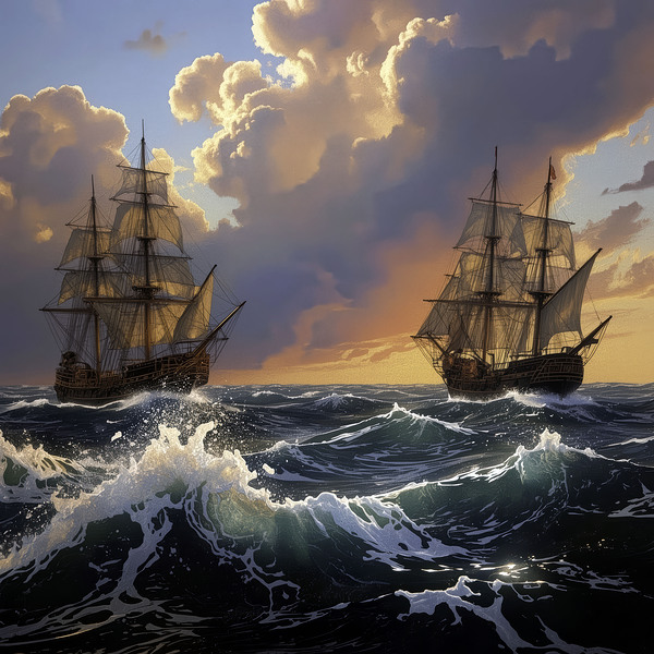 Paired Frigates by Grant Springer Visions