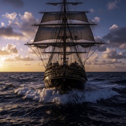 Ship in Shallow Sea
