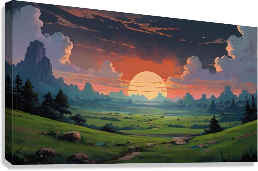 Default Original anime Japanese landscape Studio Canvas Print
