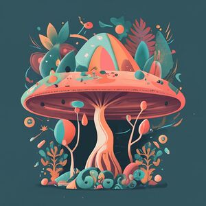 Magical and fantastical mushroom