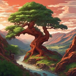 Solitary Giant Bathed in Sunsets Glow