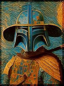 Mandalorian Odyssey: A Van Gogh Tribute