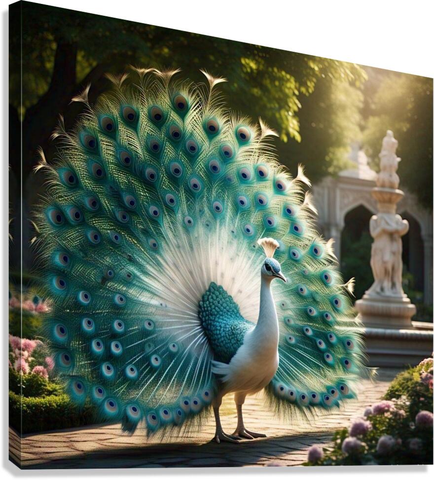 Peacock Splendor: A Burst of Vibrant Colors Canvas Print