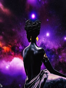 Purple Galaxy Black Queen