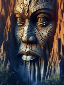 Abstract art Mountain Man