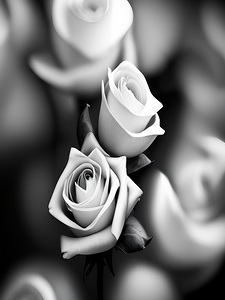 Black and white Roses