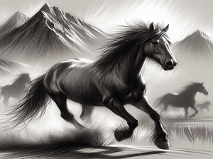 Wild horse running
