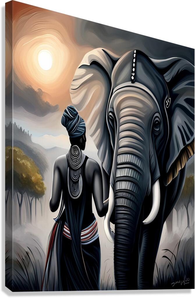 Elephant Keeper Canvas Print