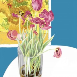 2D sunflowers & 3D tulips 