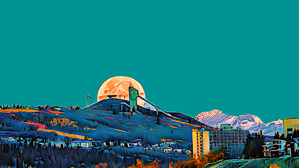 Hunter Moon at Calgary Olympic Ski Jump by Troy Hunter