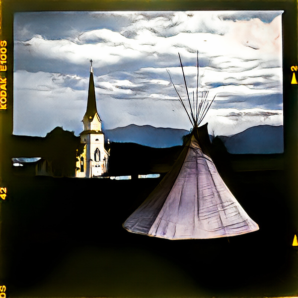Teepee at St. Eugene Church by Troy Hunter