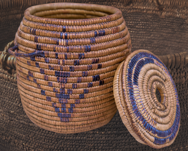 Ktunaxa Coiled Basket with Lid by Troy Hunter