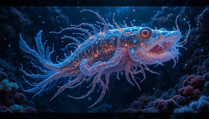 Abyssalis Lumina: Etude dune Creature Bioluminescente   artnumerique  digitalart  illustration  science  nature