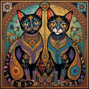 Vitrail Felin Contemporain