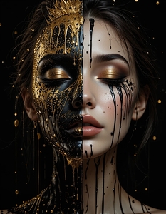 Golden Tears: A Study in Contrast and Elegance