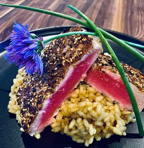 Ahi Tuna with Onion Flower 1