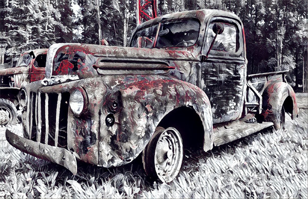 Red Gray Pickup Design by Scott Pientka