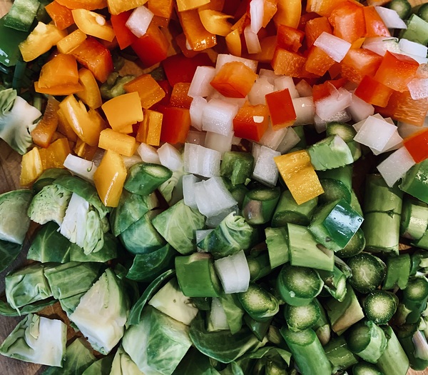 Brussel Sprouts chopped Veggies by Scott Pientka
