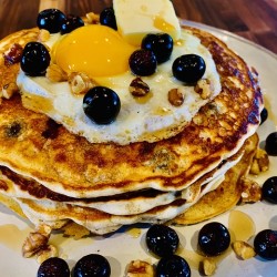 Blueberry Pancakes with Egg