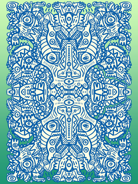 Green Aztec Mandala  by Signorino