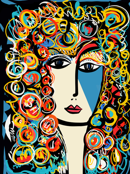 Portrait Expressionist of a Woman by Signorino