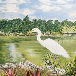 Egret Elegance Painting