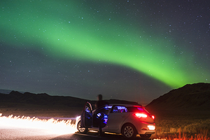 Northern lights at Midnight