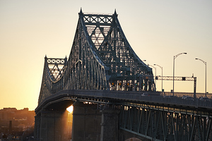 Jacques Cartier bridge during sunset