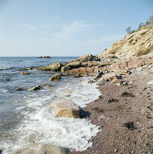 Rocky beach at the atlantic ocean