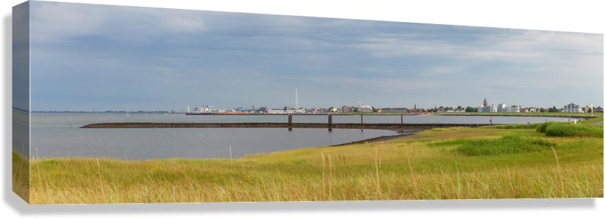 Panoramic summer photo of a bay in Cuxhaven Lower Saxony Germany.  Canvas Print