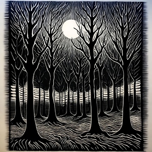 Winter Moonlit Forest 1