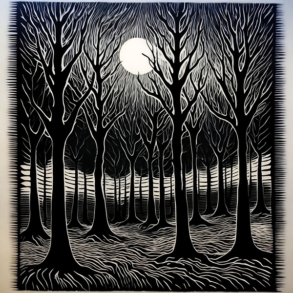 Winter Moonlit Forest 1 by Ger Killeen