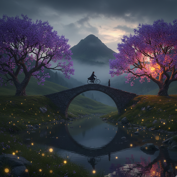 The Midnight Meeting at Lavender Bridge by EHAB MOUSA