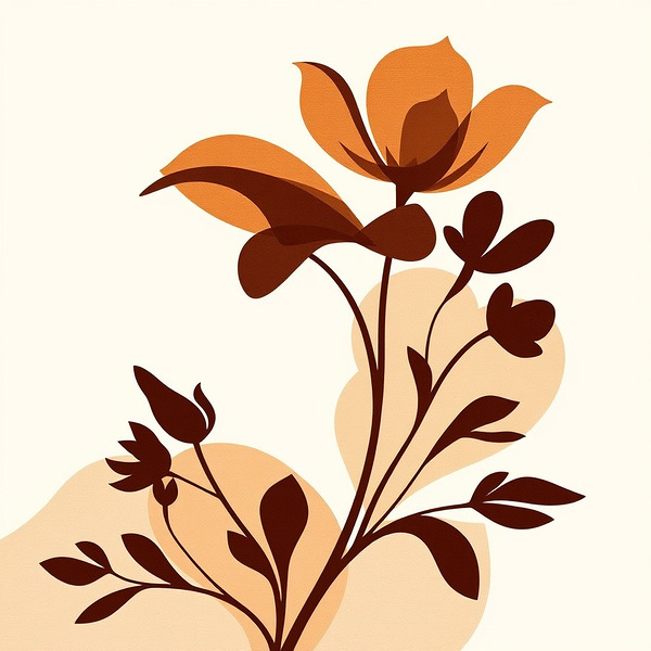 text 2 image 2Minimalist Abstract Floral Wall Art in Warm Earth Tones by ABDERRAHIM