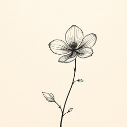 text 2 image 4Minimalist Floral Line Art Print for Modern Home Decor